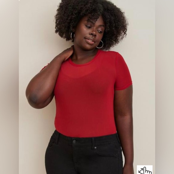 Torrid Sheer Mesh Crew Neck Tee size 10 M - Picture 1 of 7